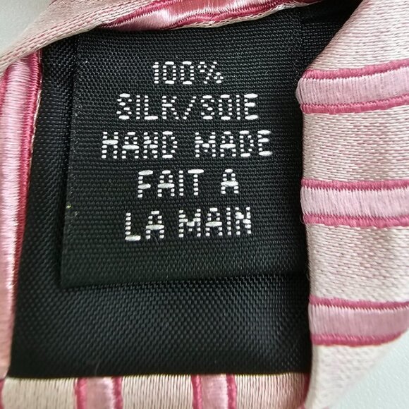 Chereskin Men's Tie, Classic Style, Pink, Handmade, 100% silk - Picture 4 of 7